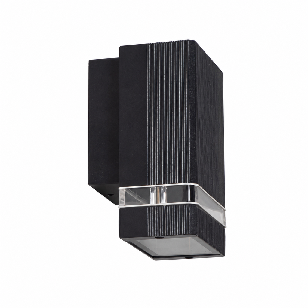 Aplique exterior negro de aluminio 16 cm gu10 ip54 luz descendente