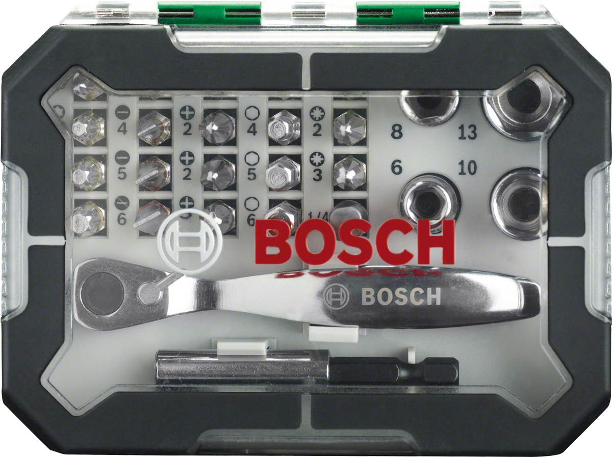 Set de 26 piezas para atornillar con vasos de carraca Bosch