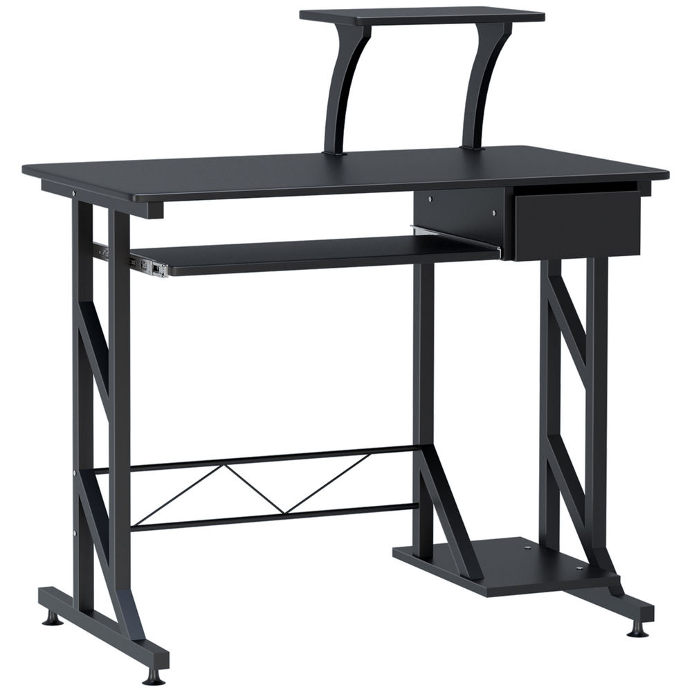 Mesa de ordenador 90x50x100 cm metal, mdf Homcom, oficina - escritorios