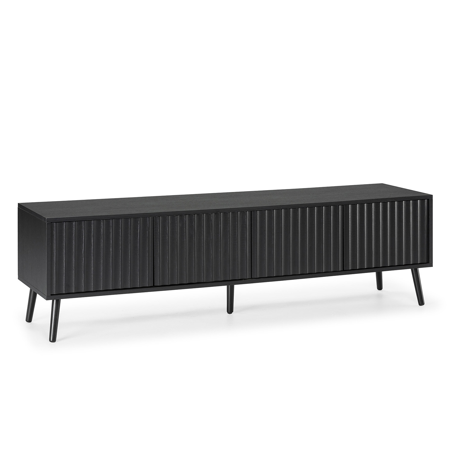Mueble tv lluvia 4 puertas color negro