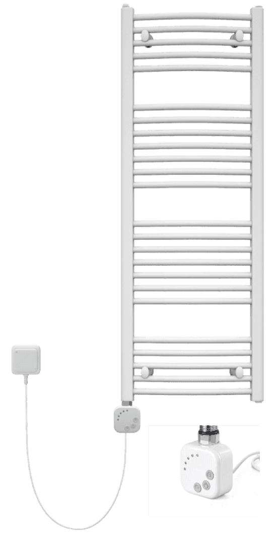 Toallero curvo eléctrico blanco 122x50cm con termostato 500w/ baño 7m2