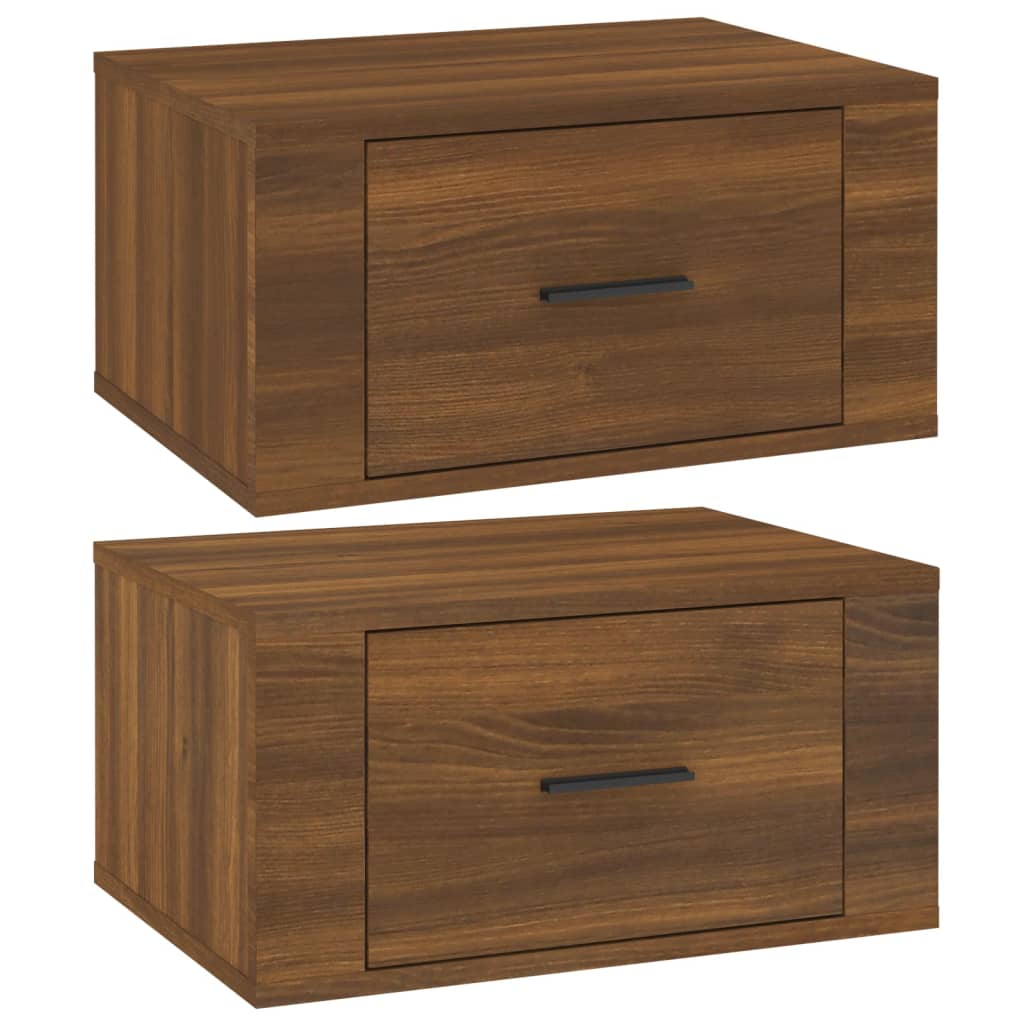 Casa lúmina - set de 2 mesita de noche marrón madeira 50 x 36 x 25 cm