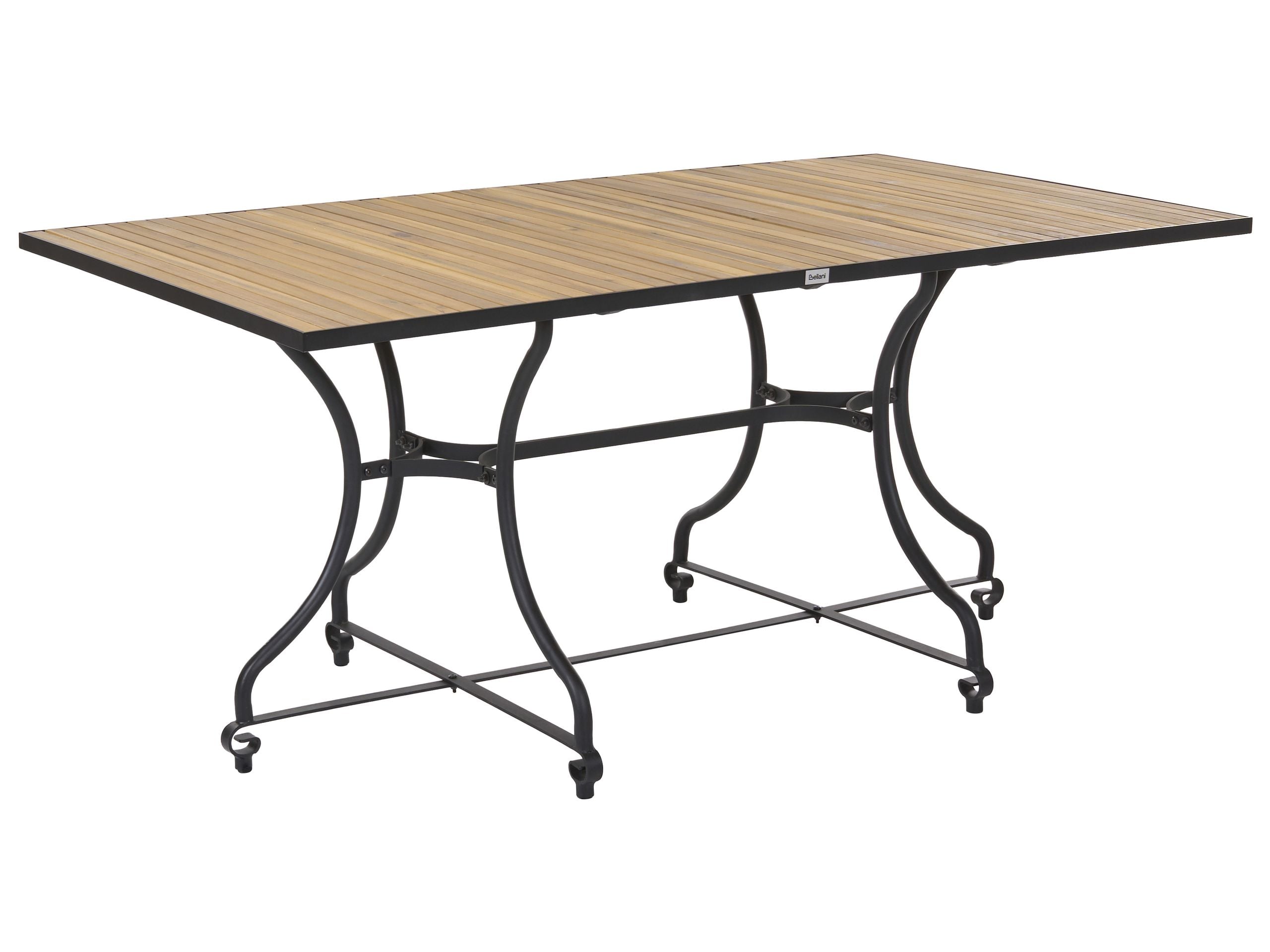 Mesa de jardín lascari 160 cm 90 cm madera de acacia marrón claro
