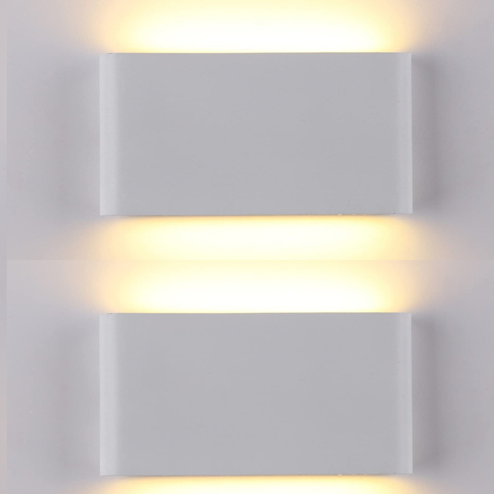 Aplique de pared 2 uds. Interior y exterior 12 w 3000 k blanco