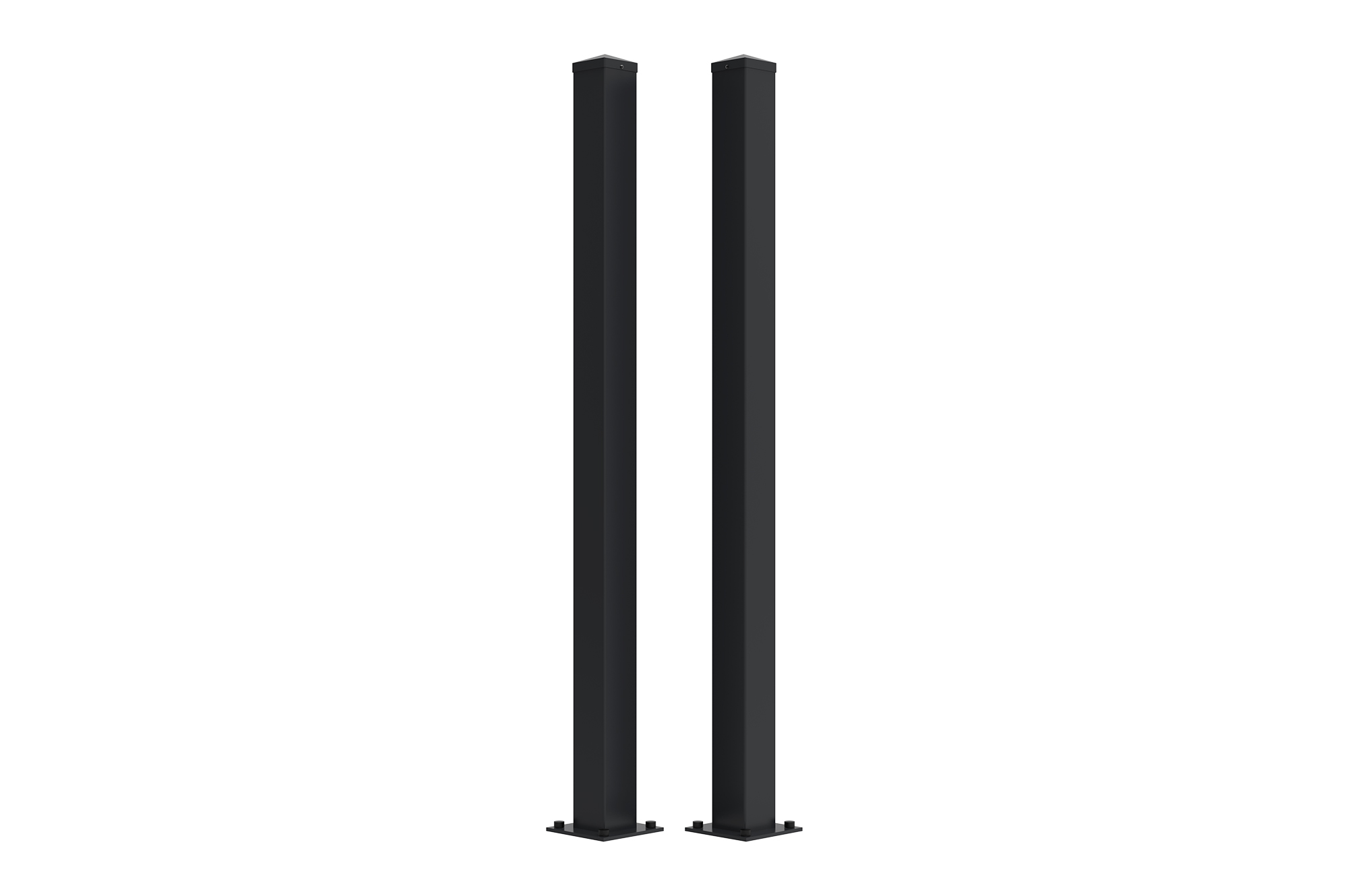 Juego 2 postes hierro carmo 10x10 cm 165 cm negro