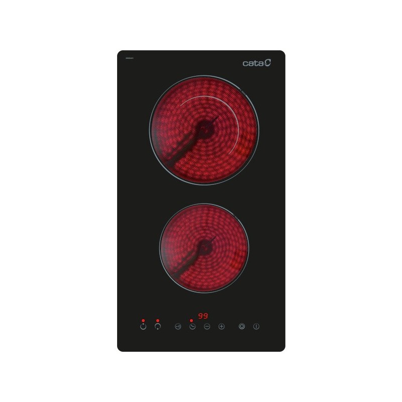 Vitrocerámica cata td-3002 bk/b 2 zonas control táctil 9 potencias
