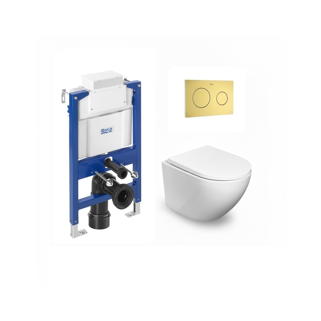 Pack Roca bajo ventana + WC Round Smart 52 soft-close PL10 oro cepillado