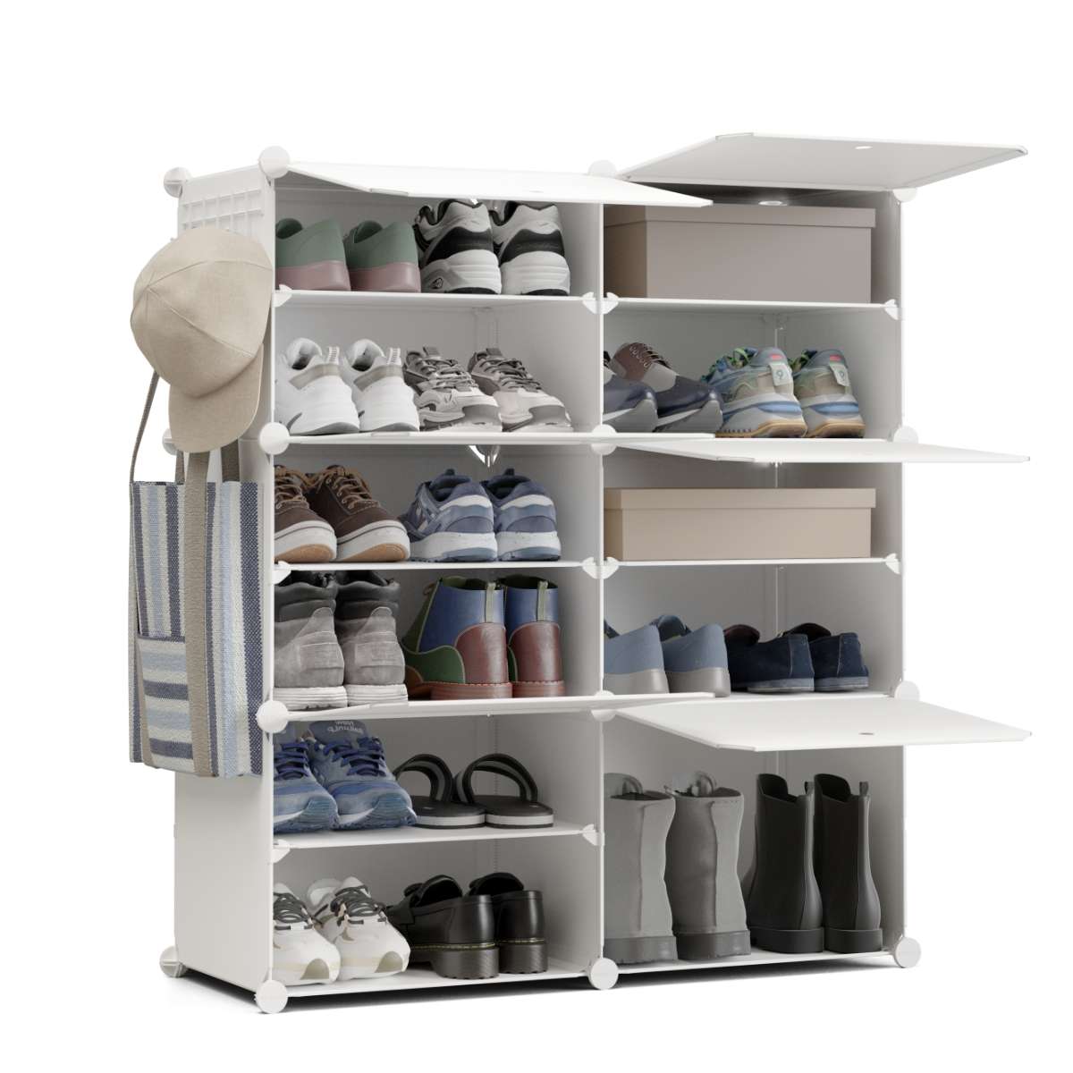 Newlux zapateros cube c6 6 compartimentos, 24 pares (83x32x95cm)