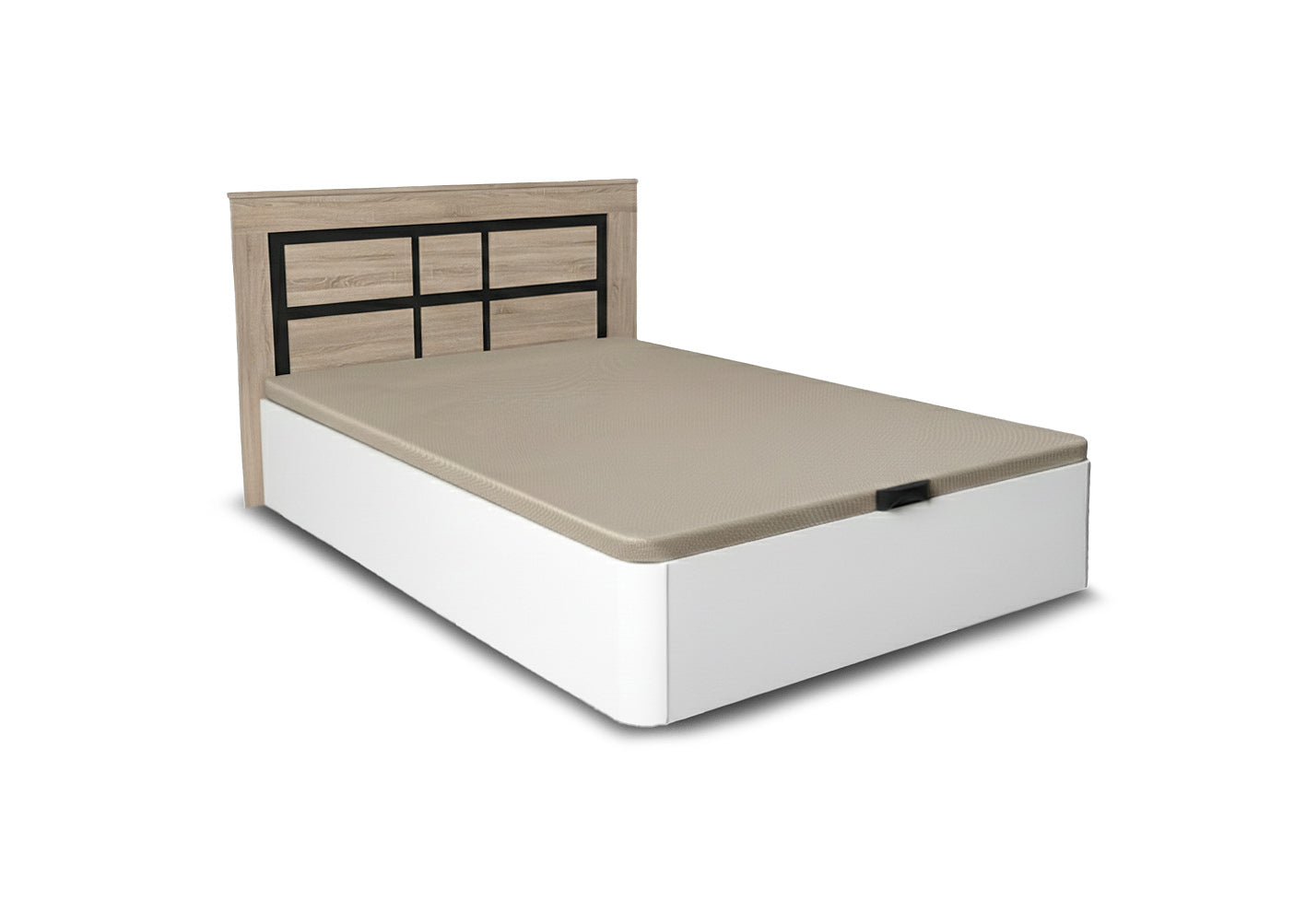 Pack cama canape abatible blanco 150cm + cabecero kiara cambria y grafito