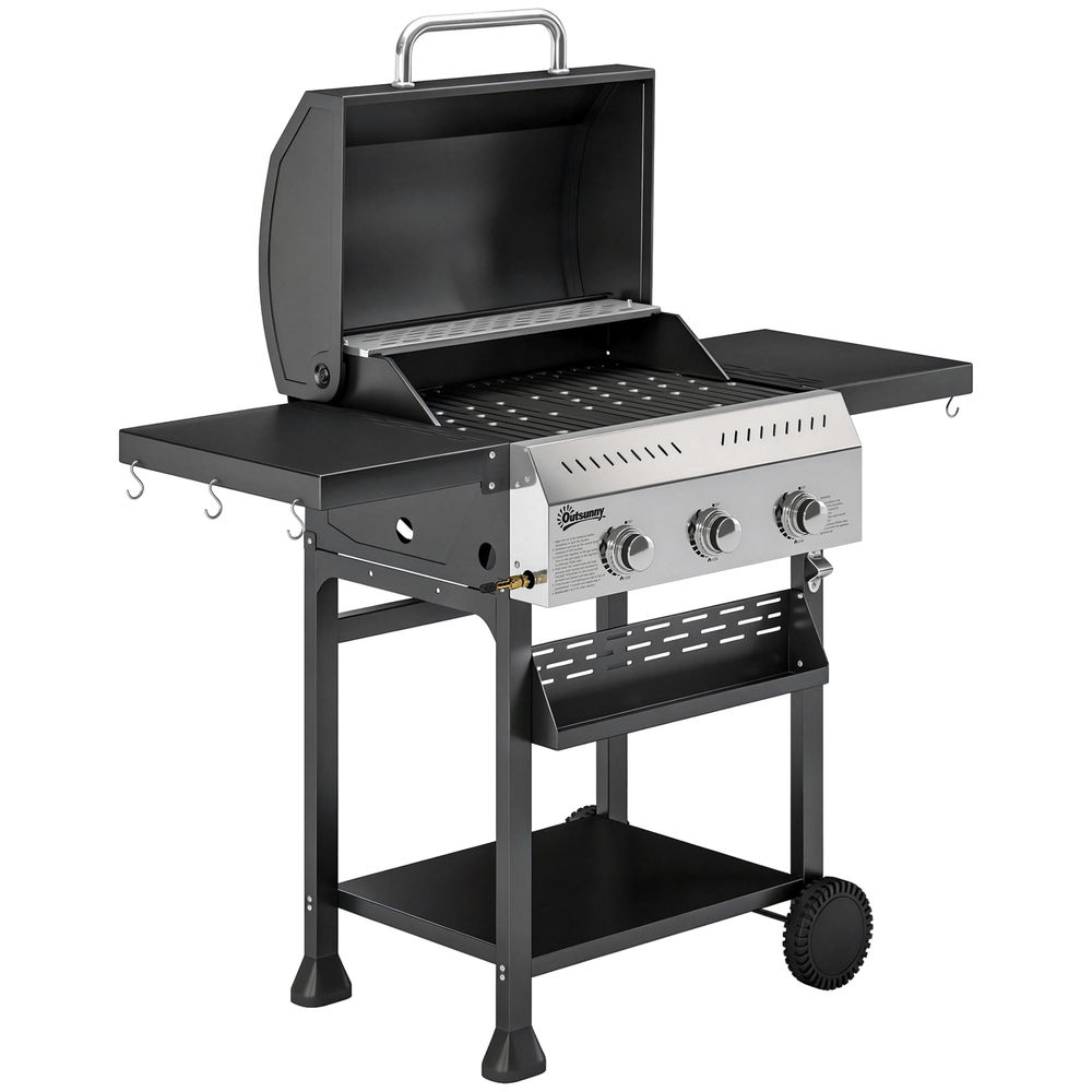 Barbacoa de ga 123x57x102 cm acero inoxidable, acero spcc Outsunny