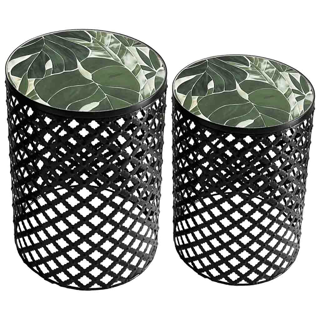 Set 2 soportes de mosaico y metal negros
