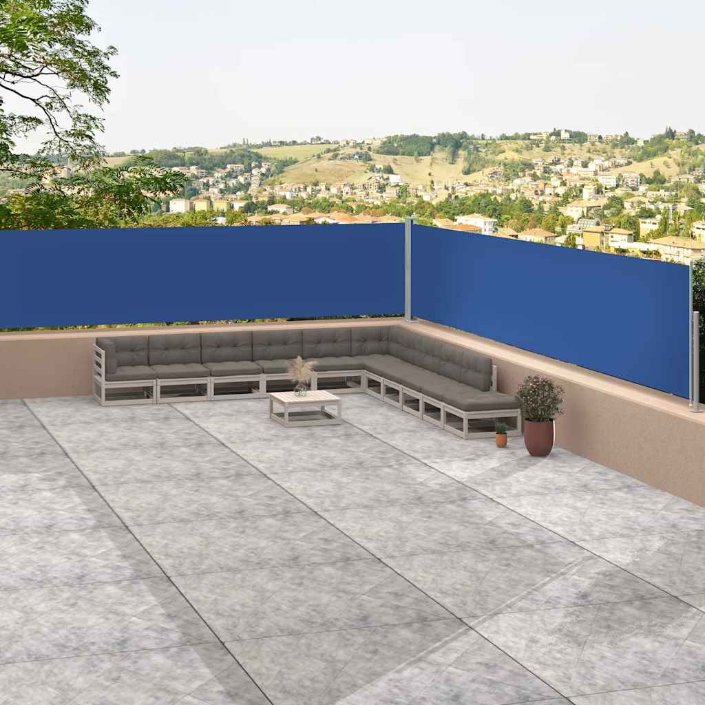 Pantalla de jardín, toldo lateral retráctil azul 117x1200 cm ety5675086