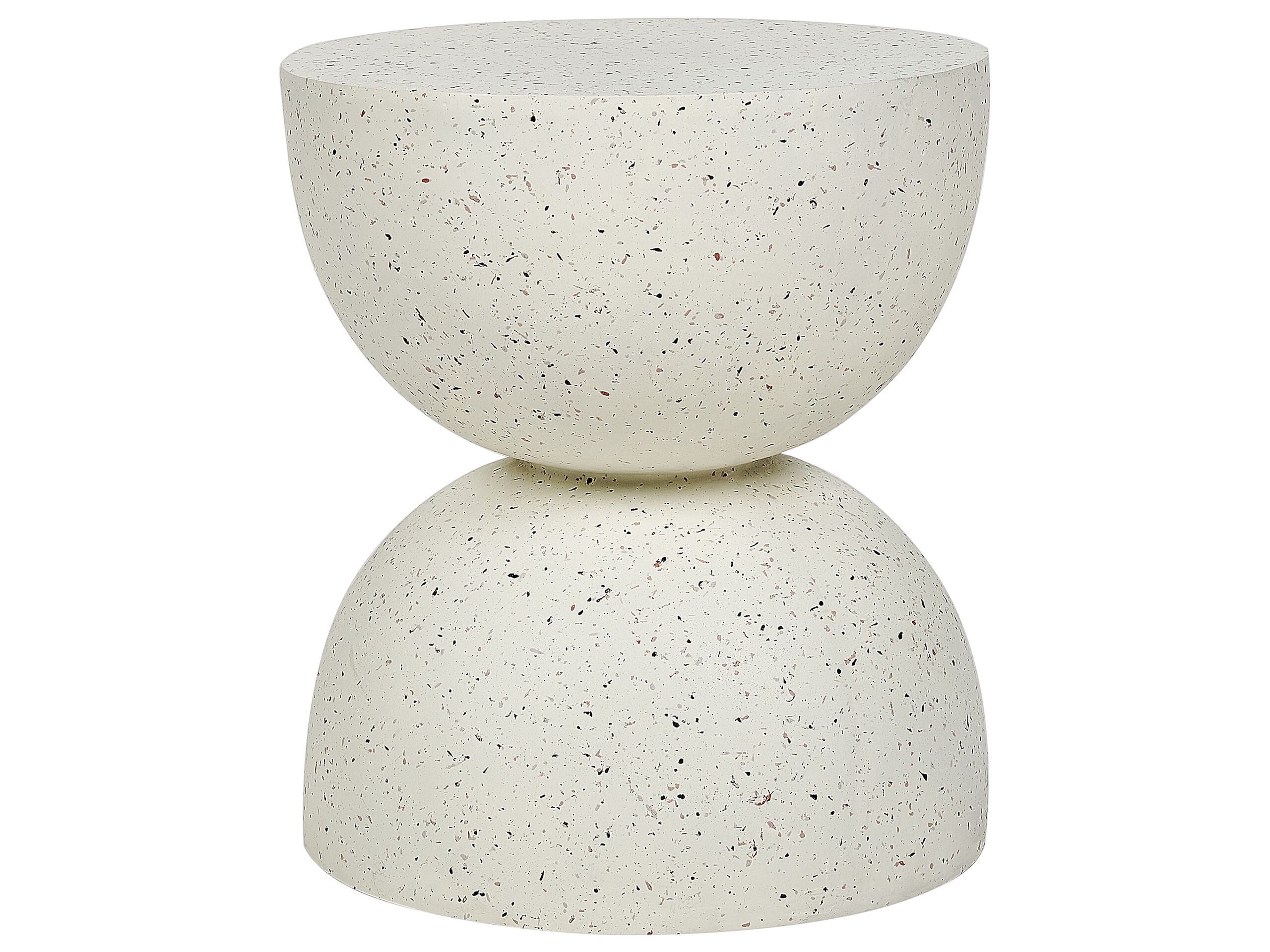 Mesa auxiliar caoria 40 cm 40 cm efecto terrazo blanco crema