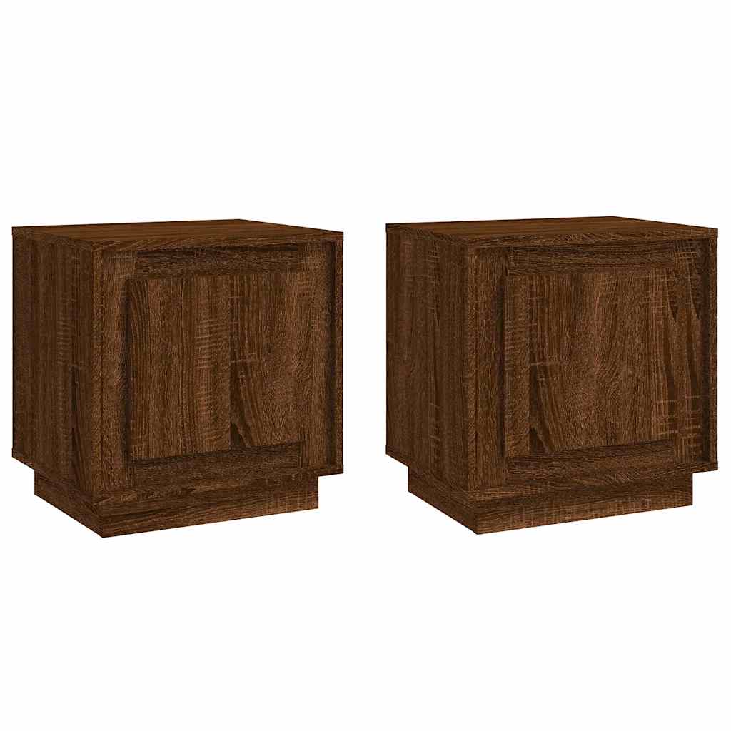 Casa lúmina - set de 2 mesita de noche marrón madeira 44 x 35 x 45 cm
