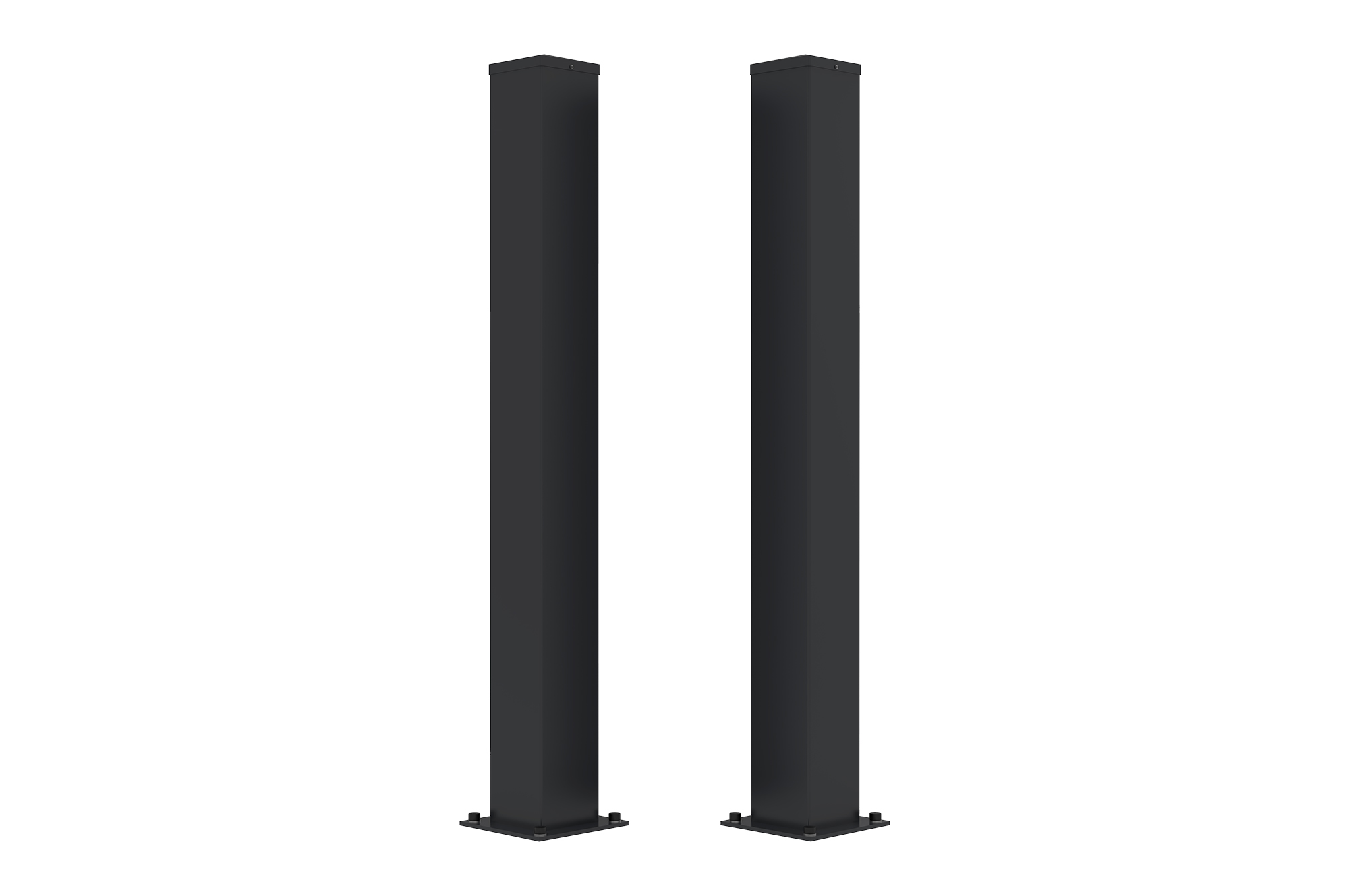Juego 2 postes hierro carmo 15x15 cm 145 cm negro
