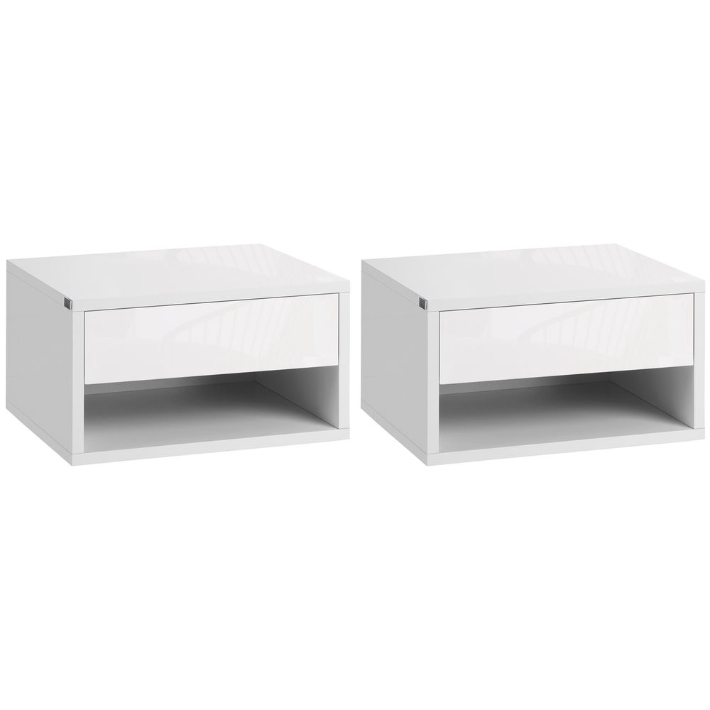 Mesitas de noche 37x32x21 cm color blanco Homcom