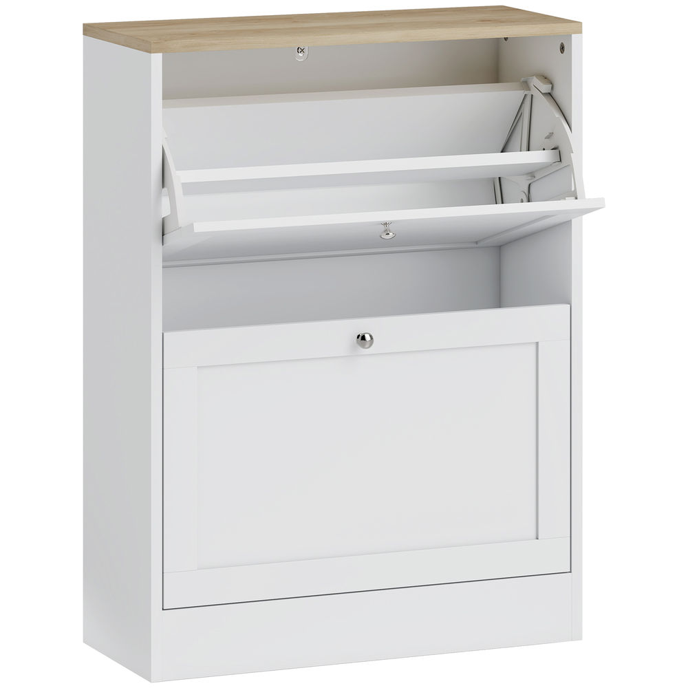 Zapatero estrecho 60x23.5x80 cm color blanco Homcom