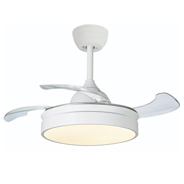 Ventilador de techo LED 76w blanco silencioso palas retráctiles