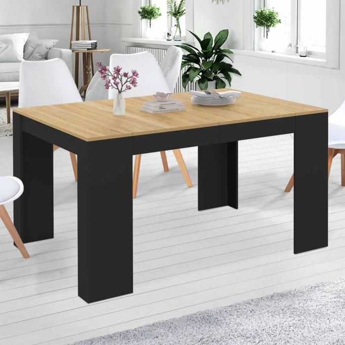 Mesa consola extensible orlando negra - 140 cm