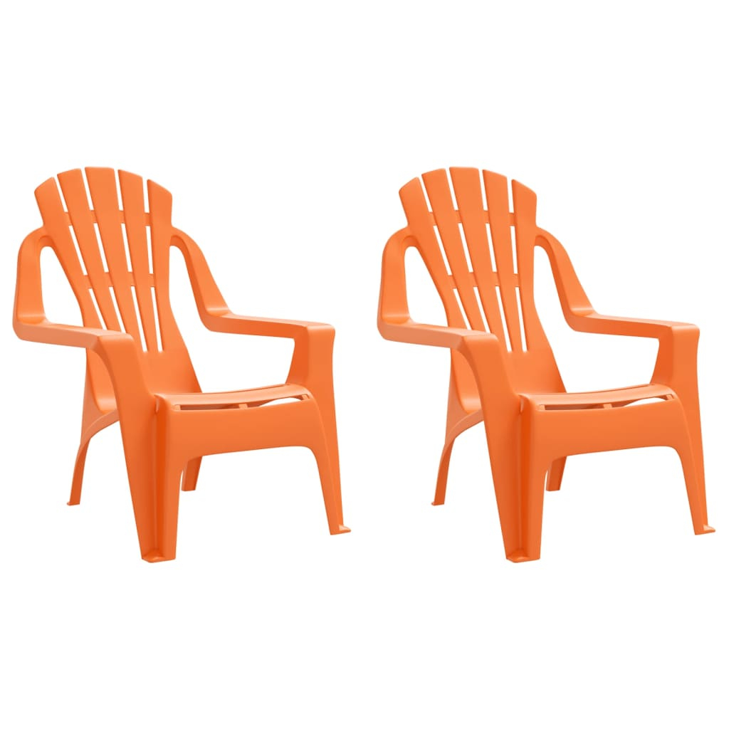vidaXL sillas jardín niños 2 uds aspecto madera pp naranja 37x34x44 cm