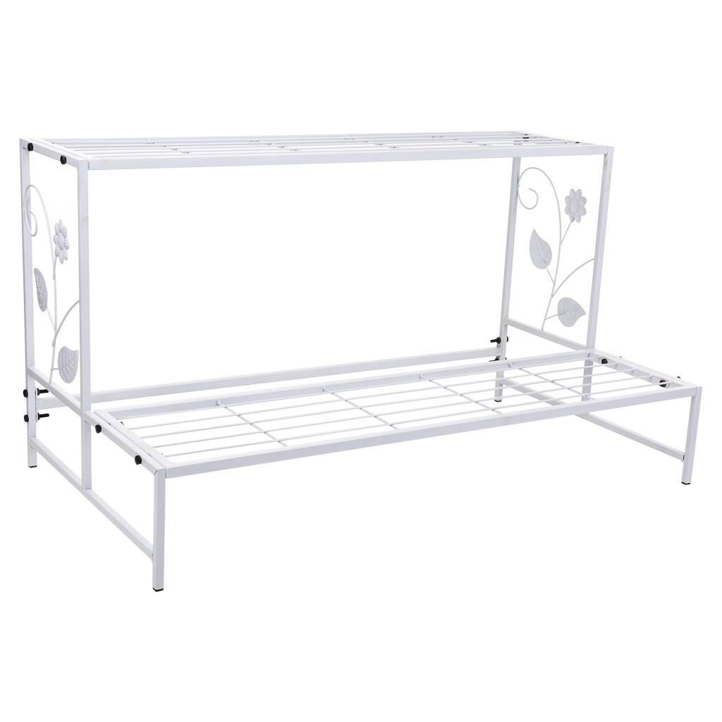 Soporte maceteros de metal blanco 80x44x44