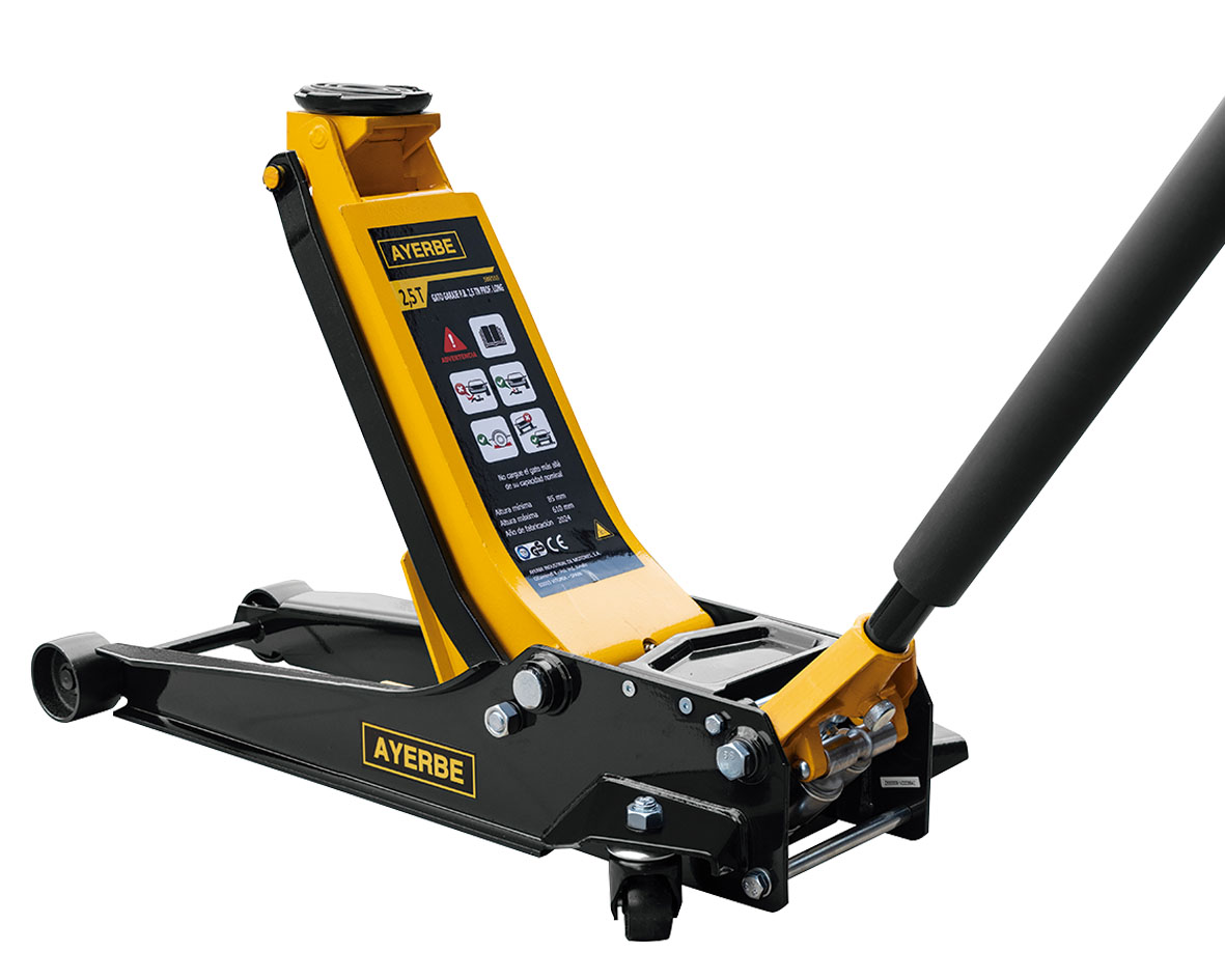 Gato hidráulico garaje perfil bajo pro 2,5t altura 85-610 mm robusto