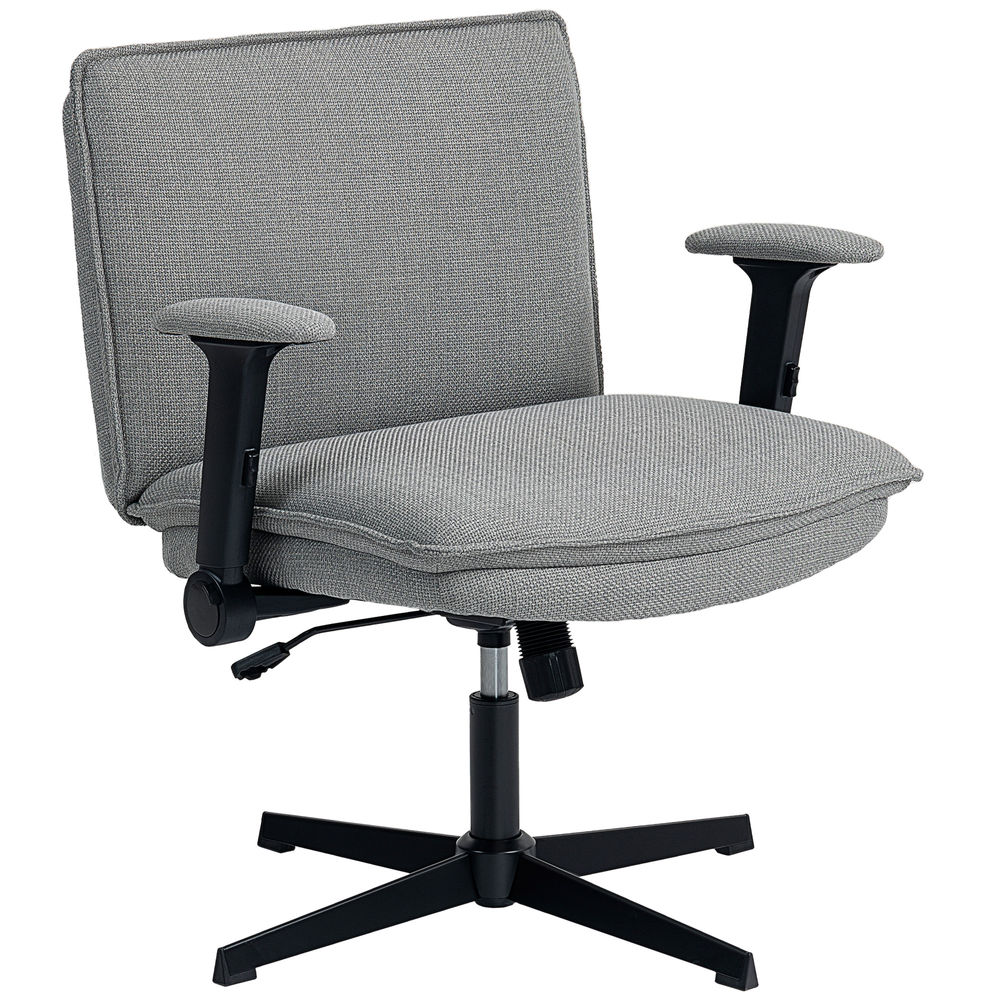 Silla de oficina 76x70x97 cm lino sintético color gris Homcom