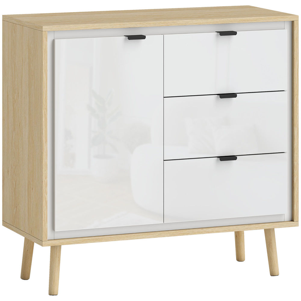 Aparador 80x35x77 cm color blanco Homcom, hogar - muebles de comedor