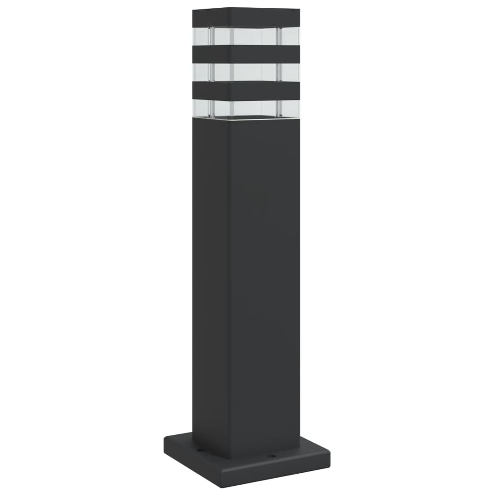 Lámpara de pie exterior de aluminio negro de 50