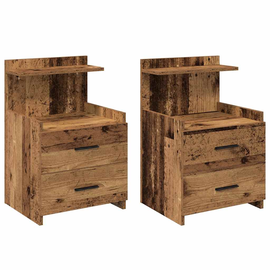 Casa lúmina - set de 2 mesita de noche madera madeira 40 x 36,5 x 62 cm