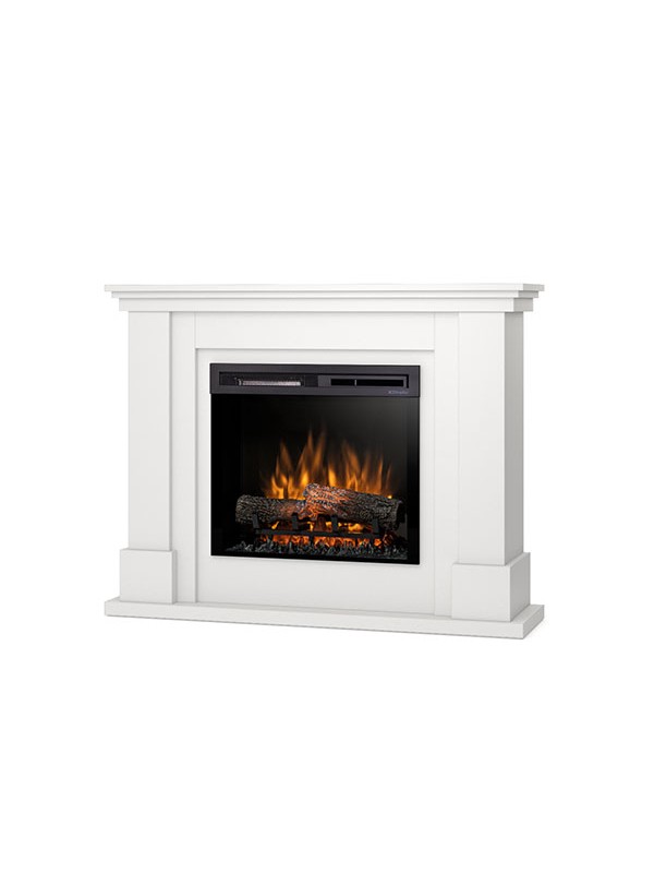 Luena - chimenea eléctrica LED de pie - 23' - blanco mate - 110 x 89.7 x 30