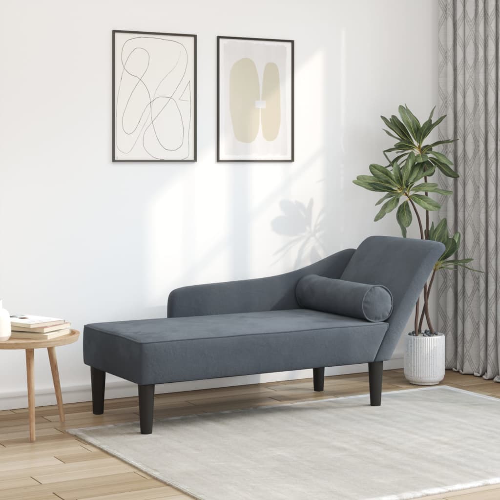 Sofá diván con cojines terciopelo gris oscuro oif373570