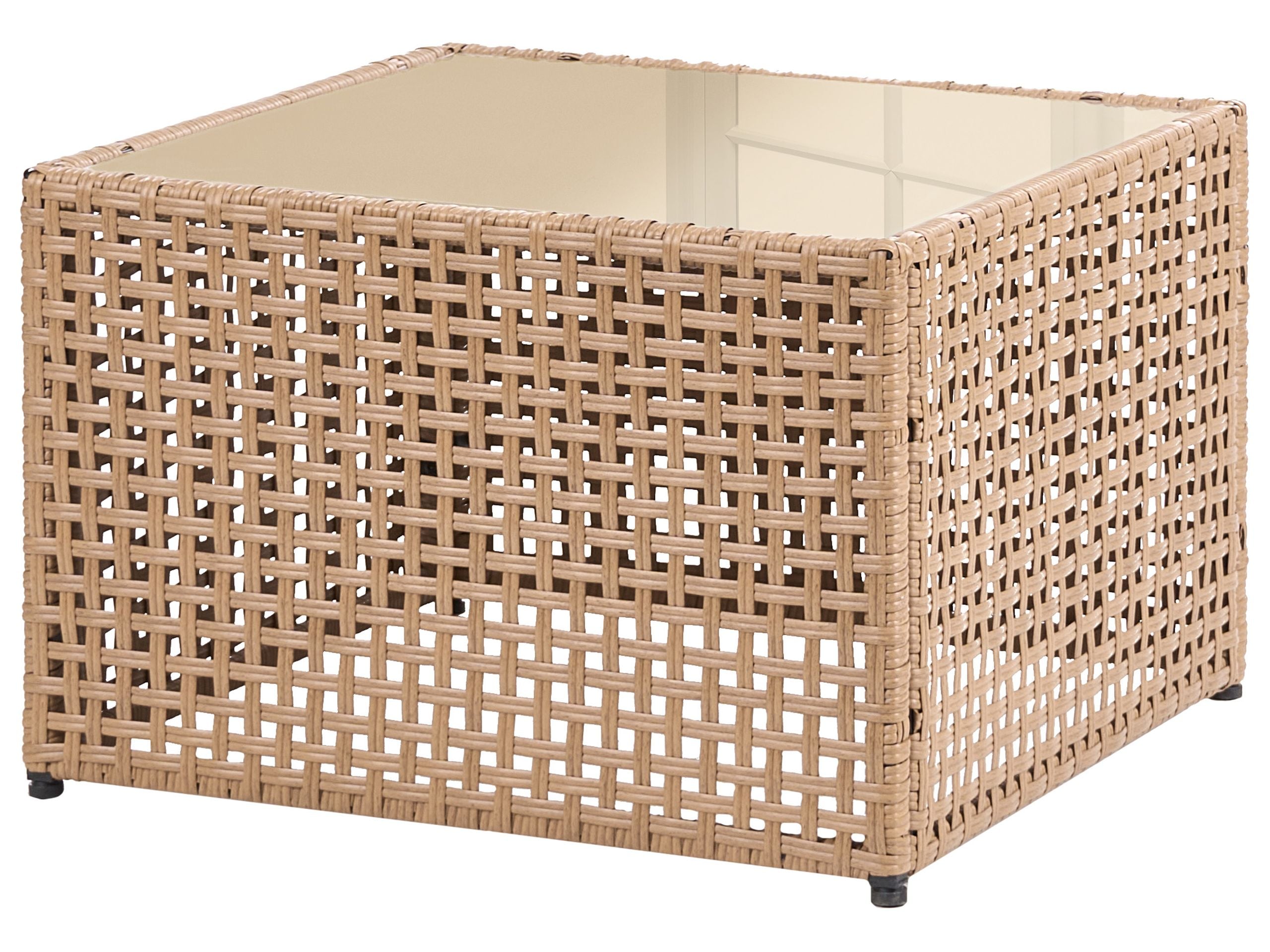 Mesa de centro de jardín omegana 66 cm 66 cm ratán sintético beige