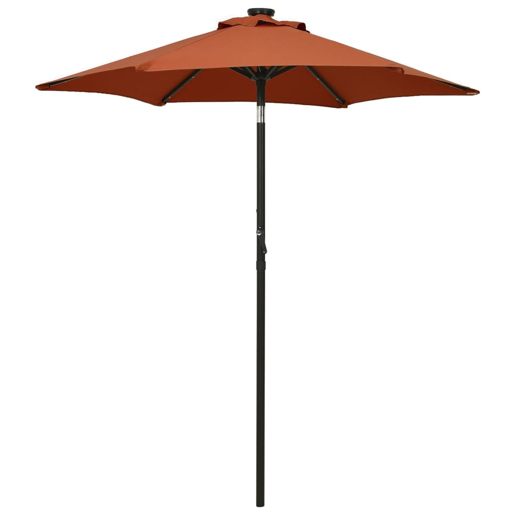 Sombrilla de jardín con luces LED aluminio terracota 200x211 cm eerf3934