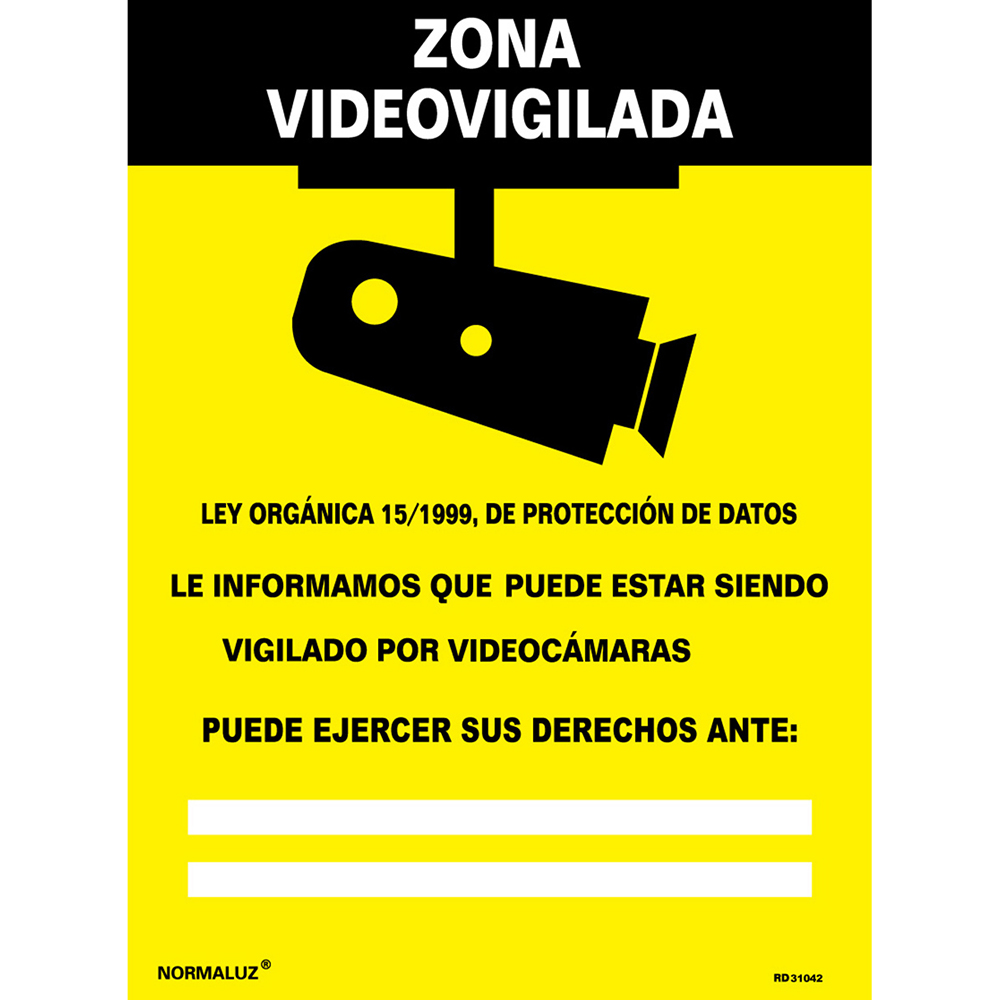 Cartel videovigilancia - Placa zona videovigilada – Carteles