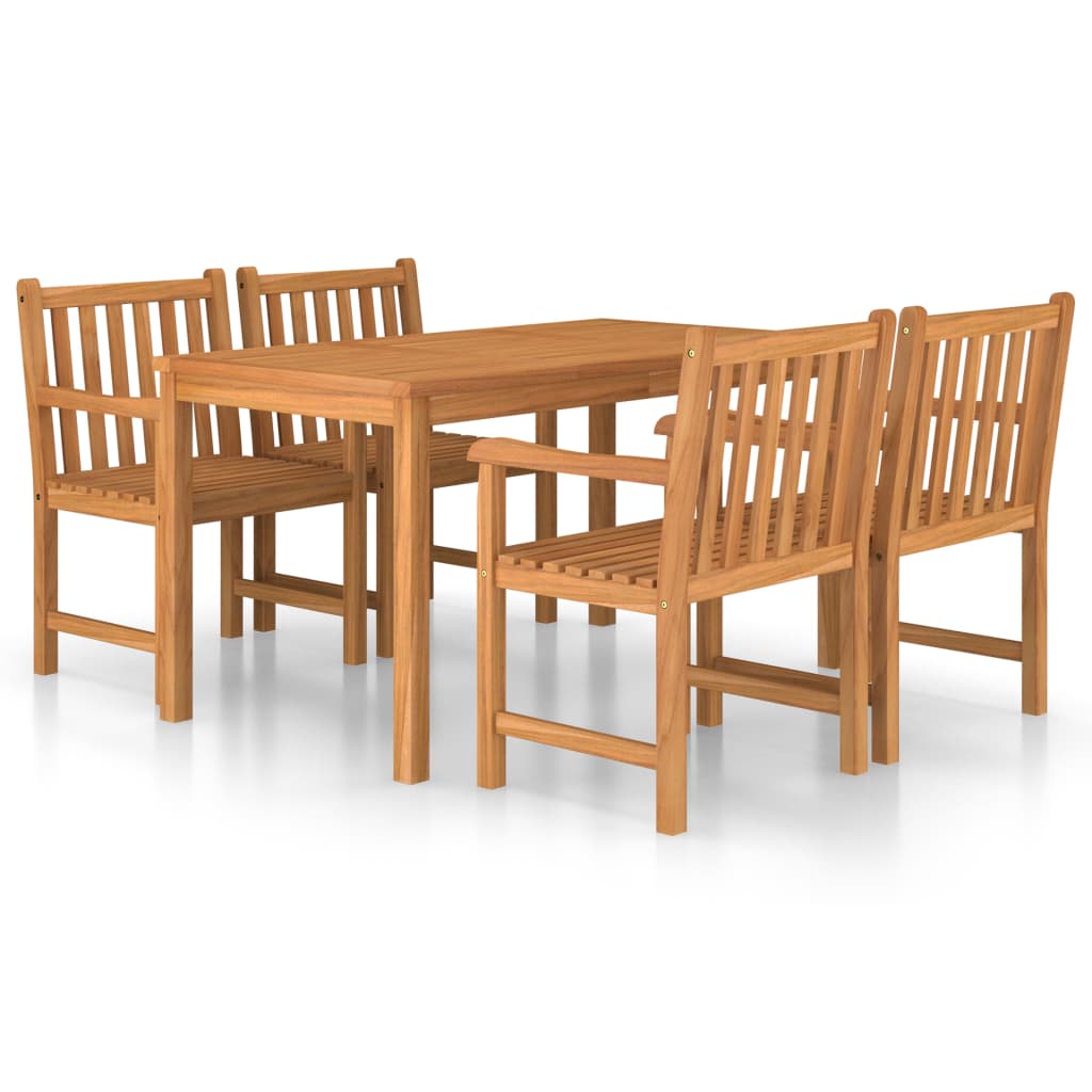 vidaXL conjunto de comedor de jardín 5 piezas madera maciza de teca