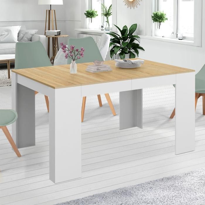 Mesa consola extensible orlando blanca 90-140 cm