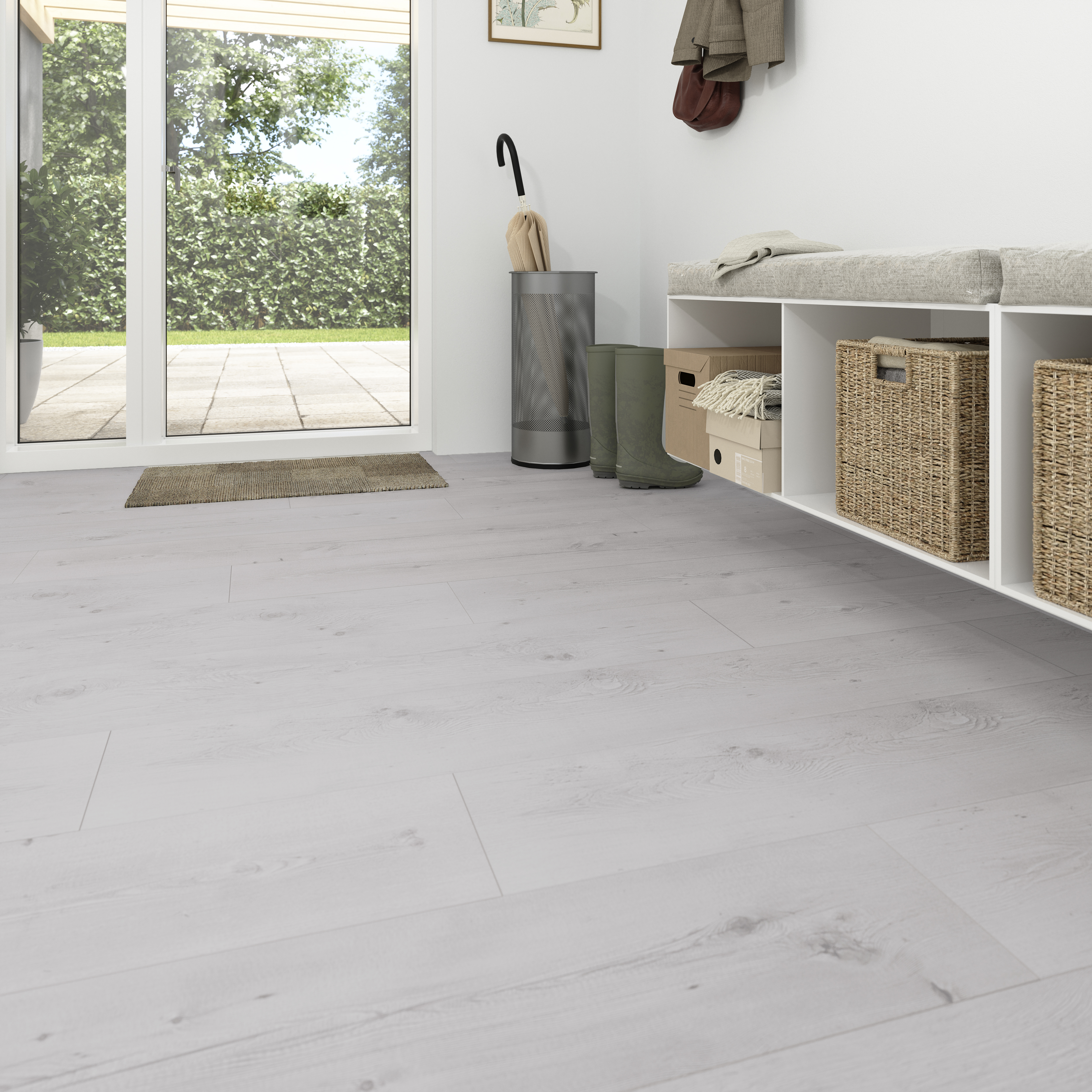 Suelo laminado gris 8mm AC4 Beypore