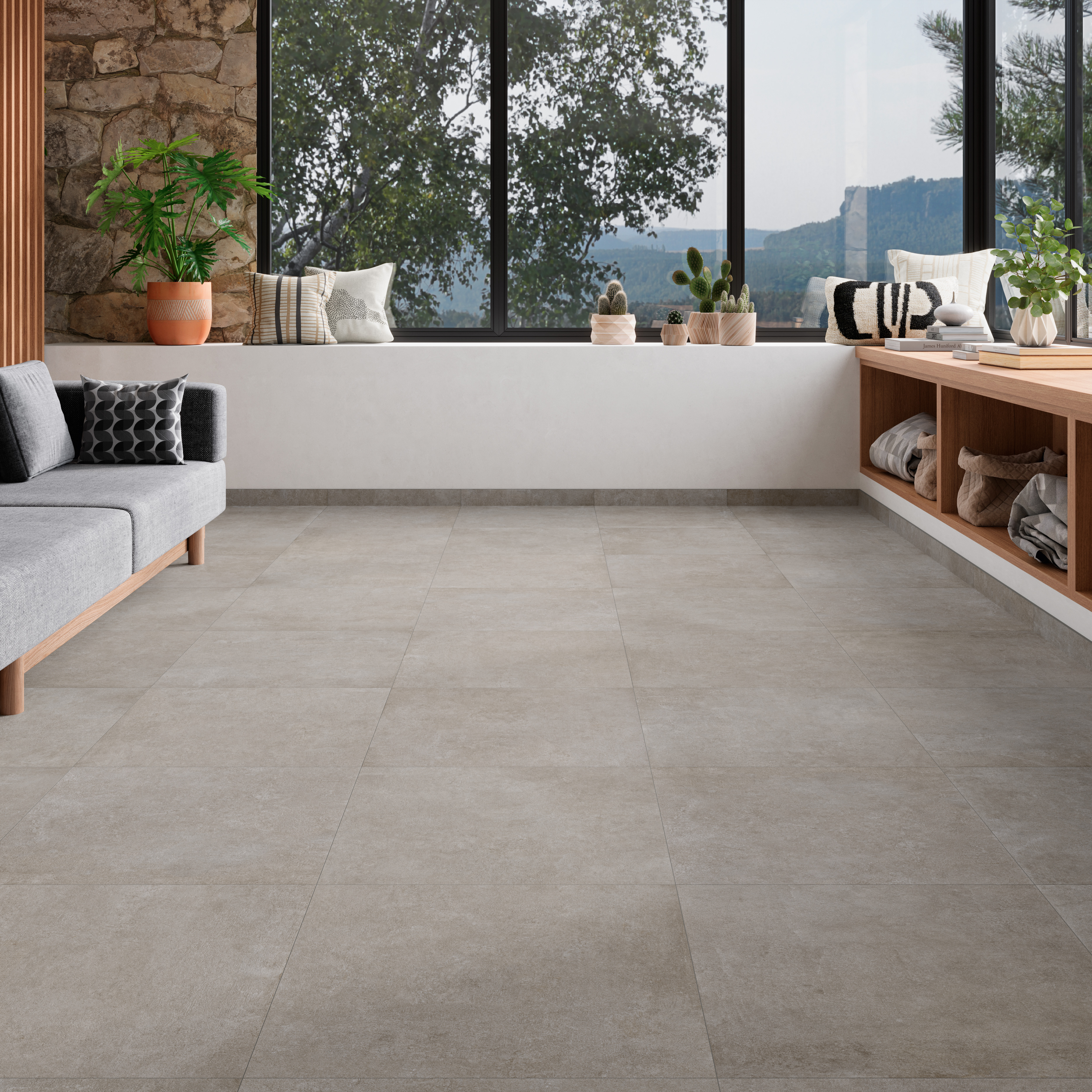 Suelo cerámico cemento gris 60x60cm Cimenti Grey