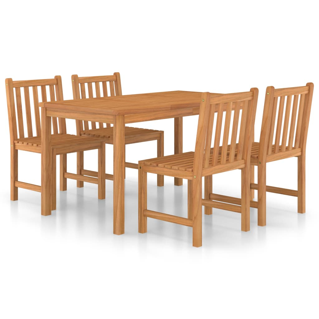 vidaXL conjunto de comedor de jardín de 5 piezas, 140 x 80 cm, madera