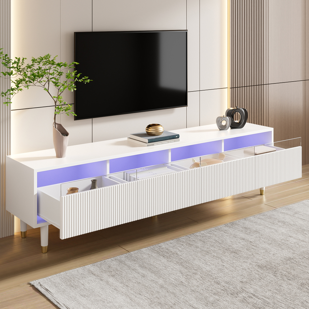 Mueble de tv para salón 4 cajones blanco 45x178x35cm