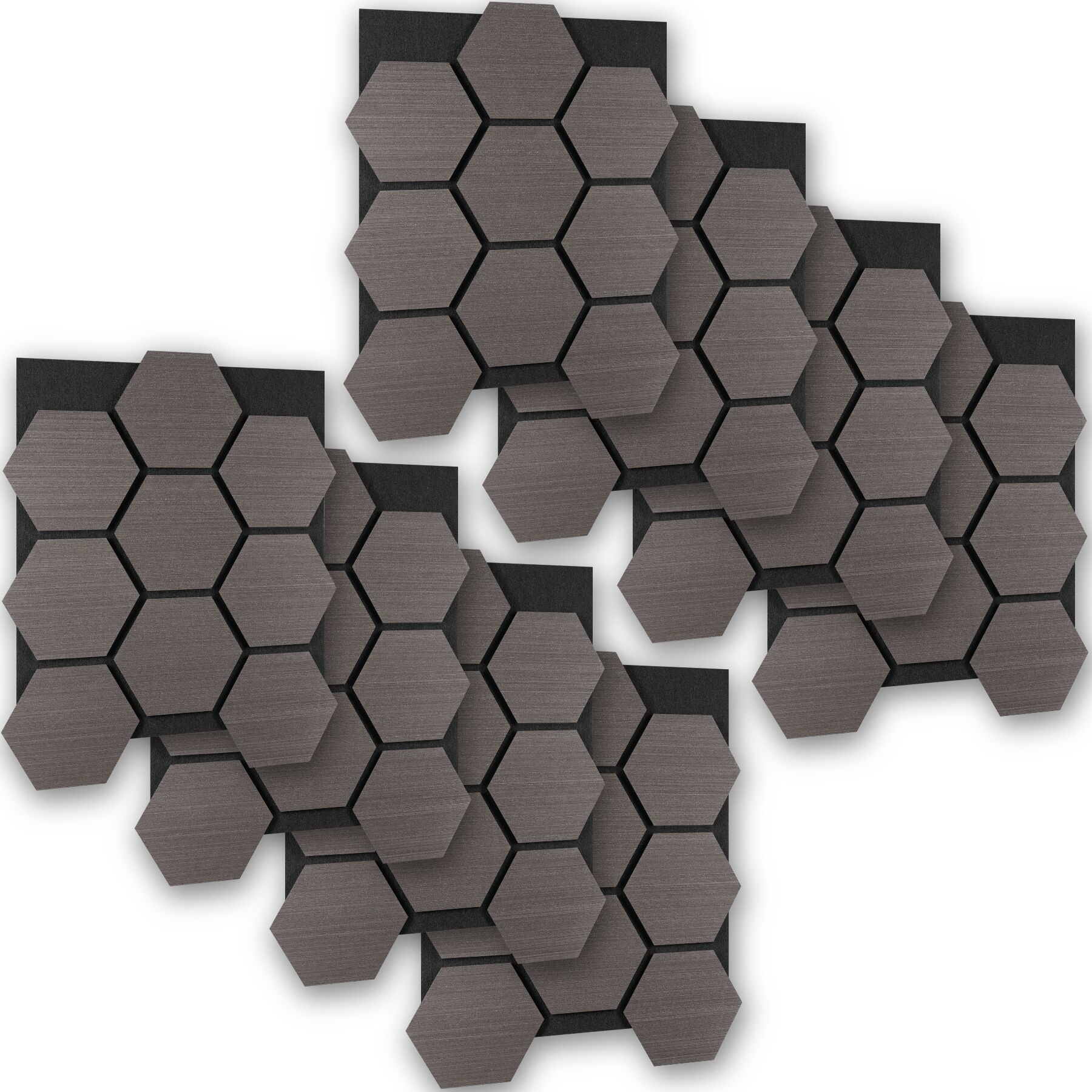 Tectake 8 paneles de pared, mdf absorbente, 76x62x1,8 cm, roble gris