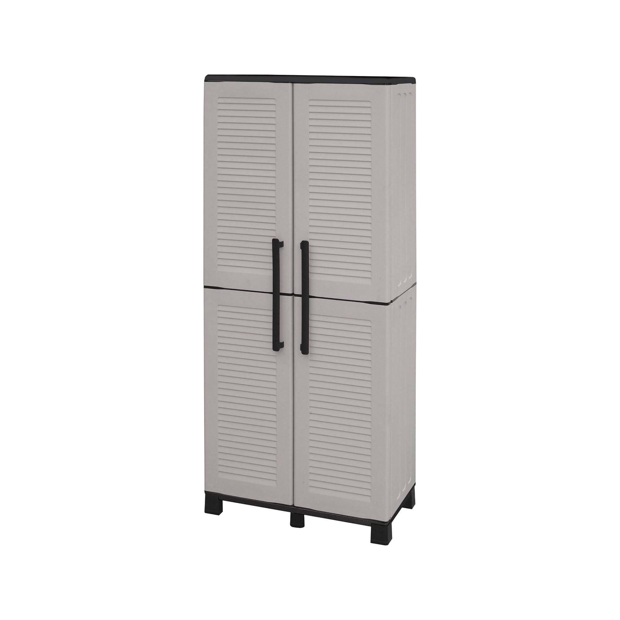 Armario exterior askan, 2 puertas, plástico gris claro 68x37x169h cm