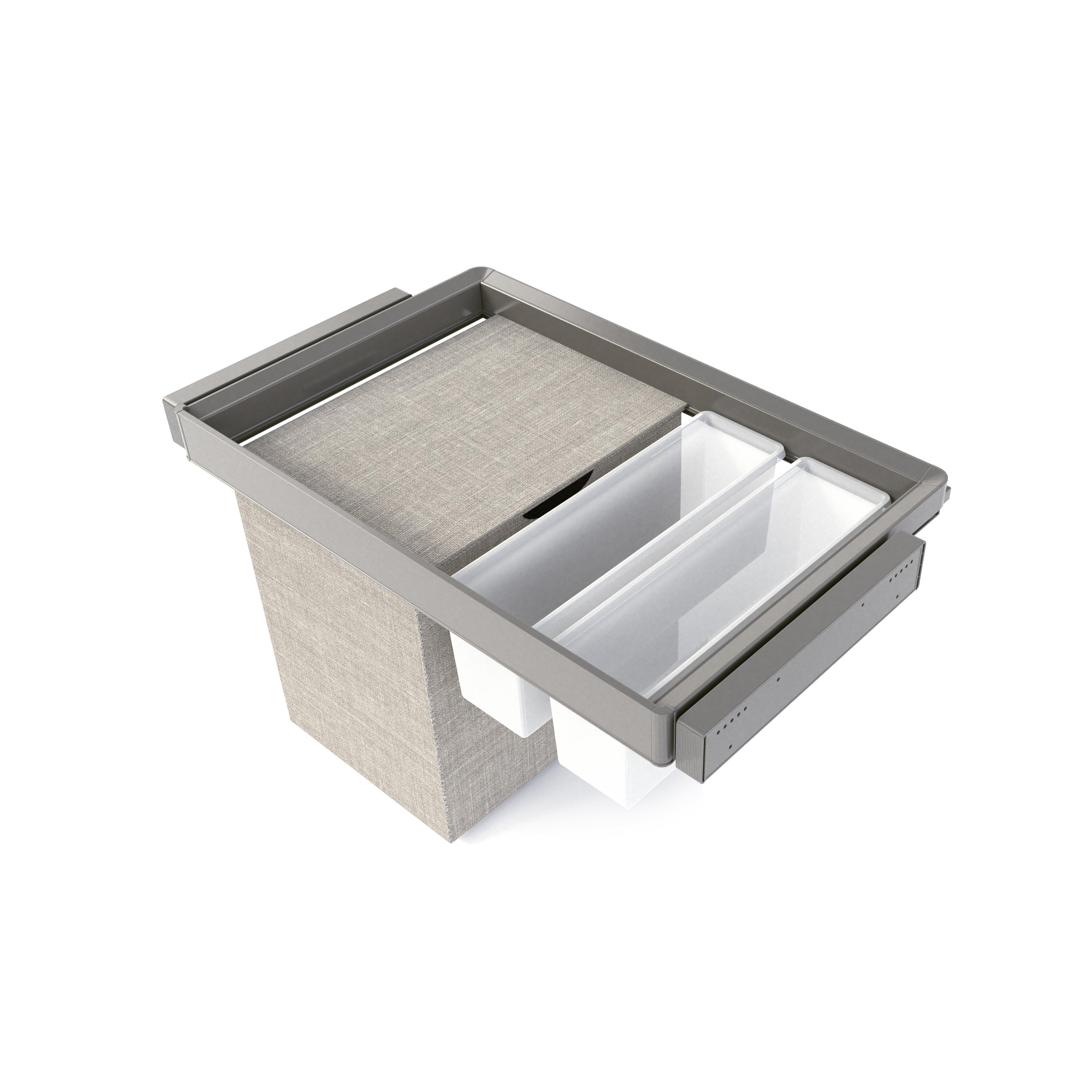 Kit de bandeja auxiliar, cesto y bastidor regulable quartz para armarios,