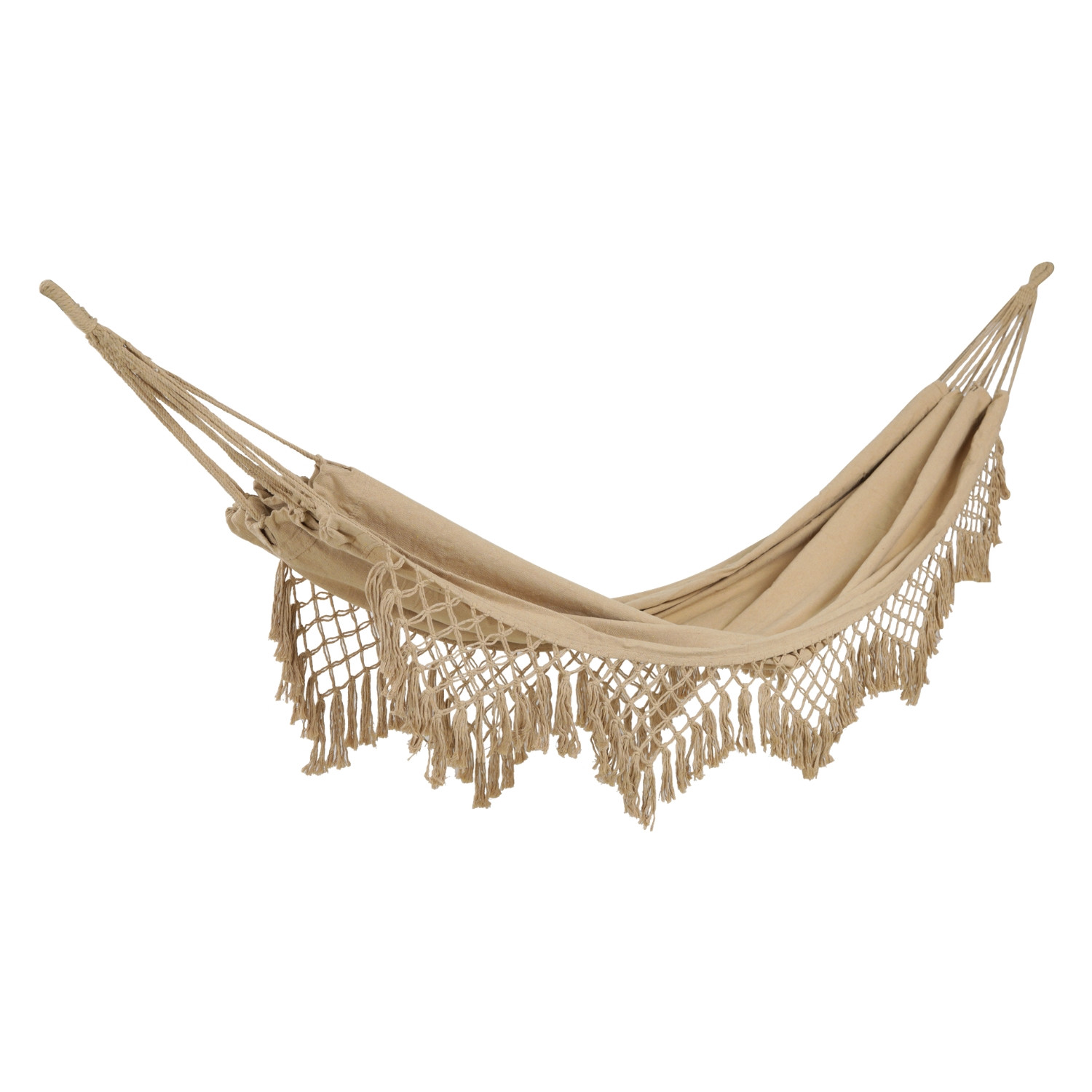 Hamaca colgante beige con flecos bali estilo boho 7house