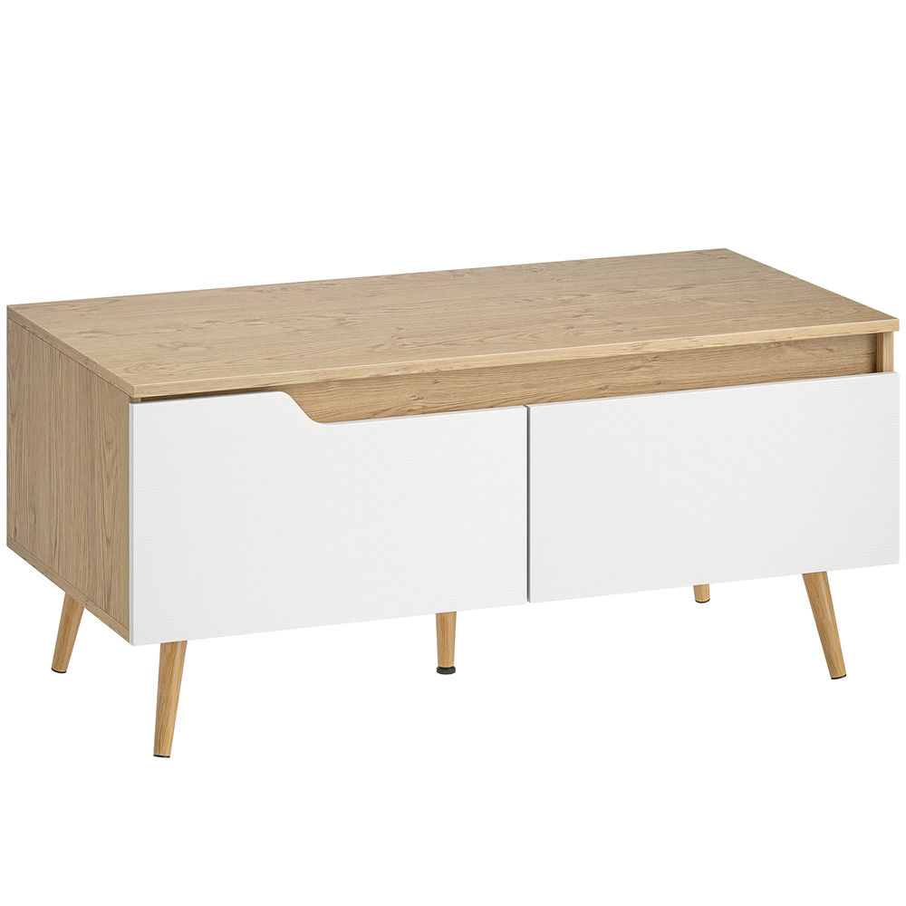 Mesa de centro 100x50x46 cm color marrón Homcom, hogar - muebles de salón