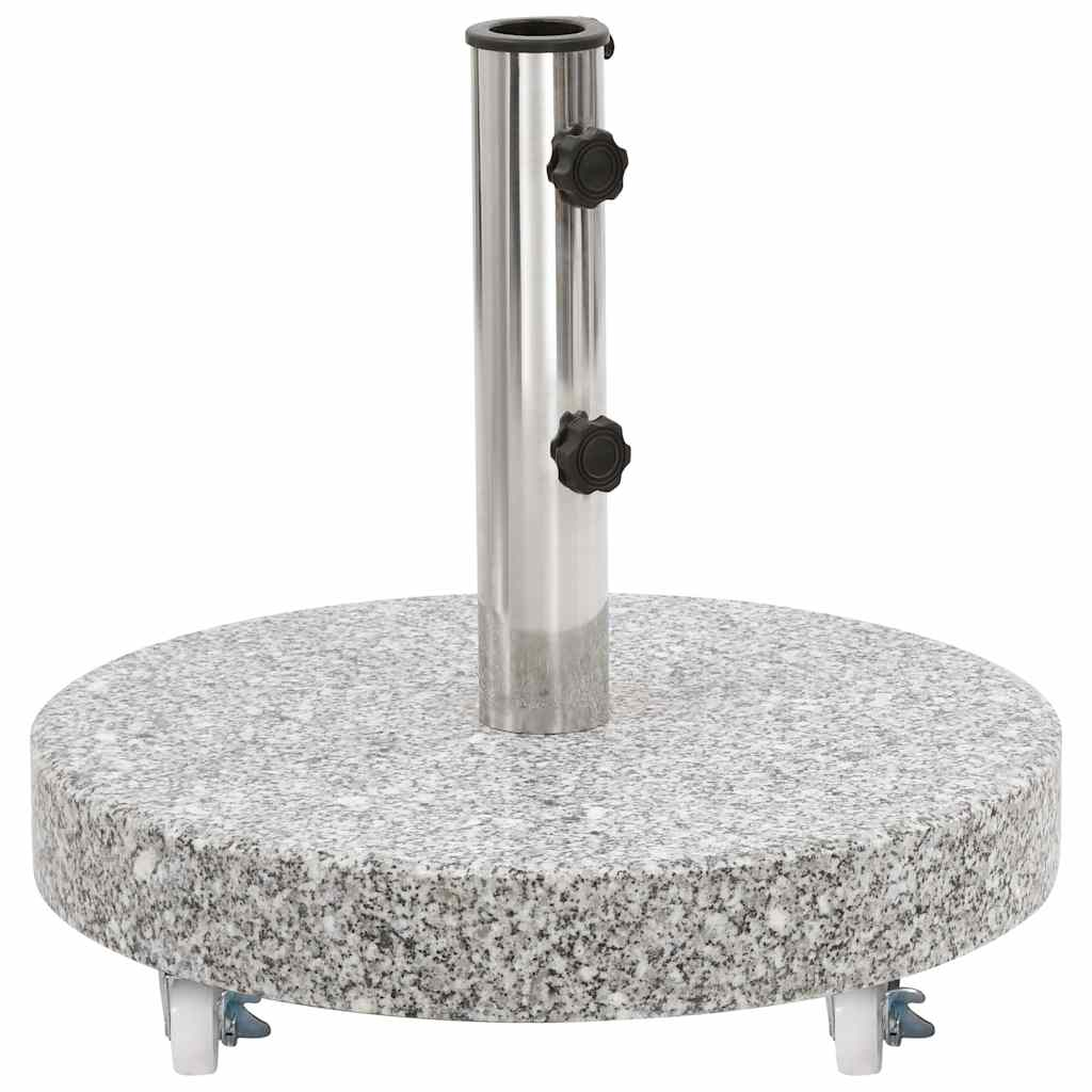 vidaXL base de sombrilla redonda de granito gris 30 kg