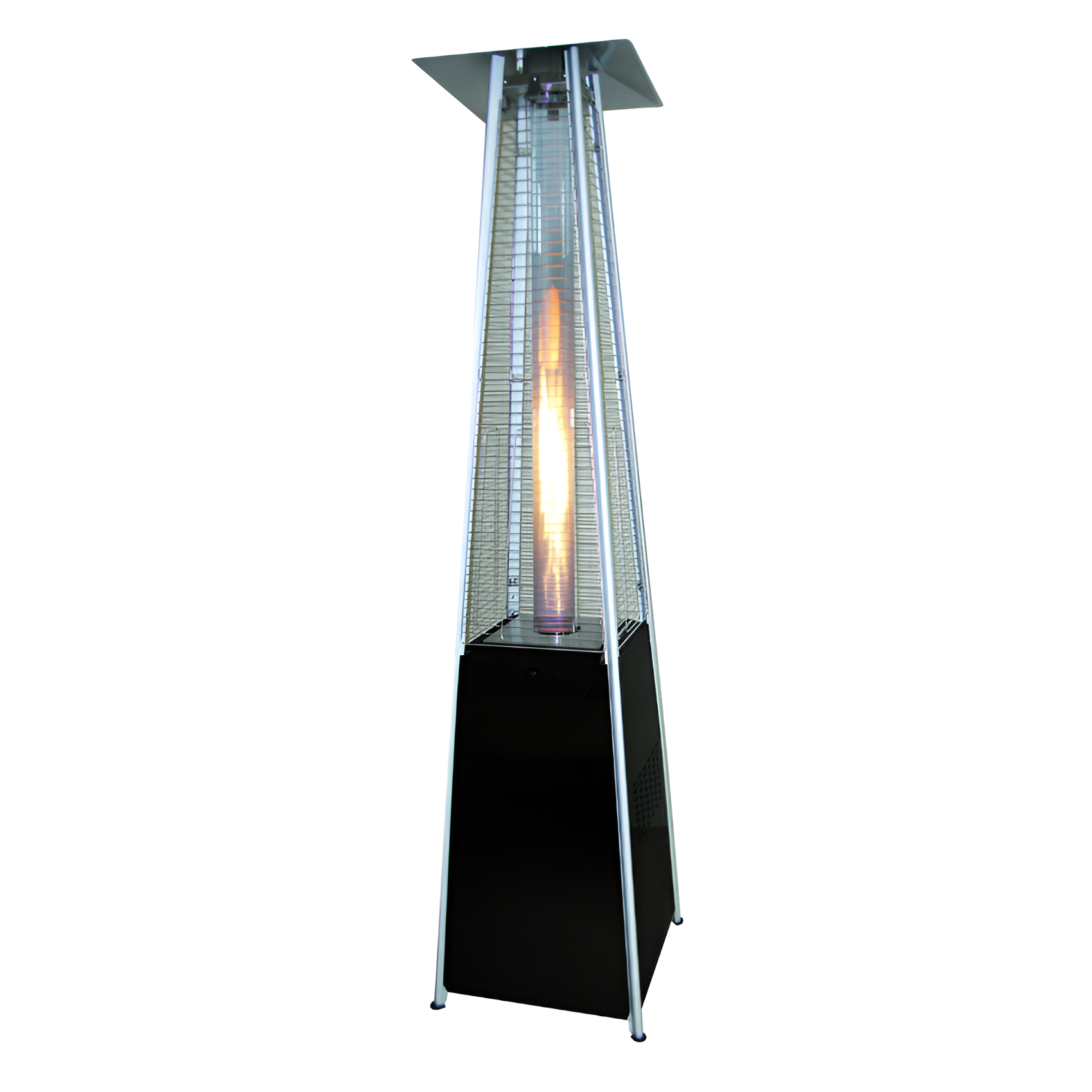 Calentador de gas para exterior flame pyramid de 13000 w, color negro