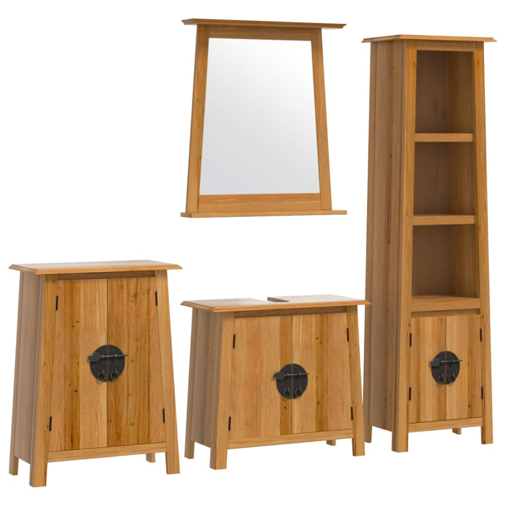 vidaXL conjunto de muebles de baño 4 piezas madera maciza de pino