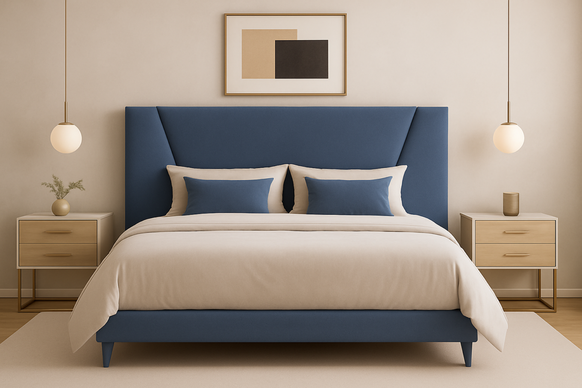 Cabeceros de cama 135 malaga tejido antimanchas azul 135*70 cm